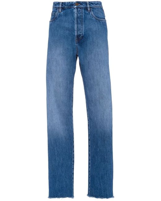 Miu Miu faded-effect straight-leg jeans