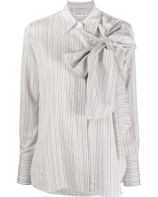Victoria Beckham striped long-sleeved shirt