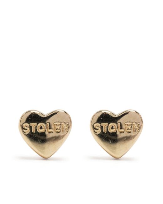 Stolen Girlfriends Club 18kt plated Tiny Stolen Heart earrings