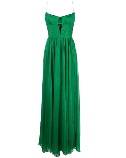 Rasario bustier cut-out pleated gown