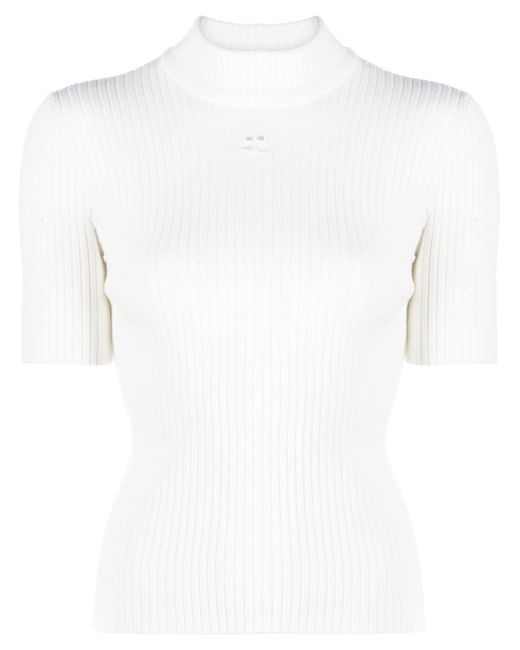 Courrèges short-sleeve ribbed-knit top