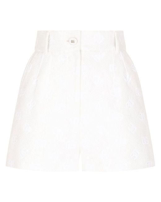 Dolce & Gabbana logo jacquard high-waisted shorts