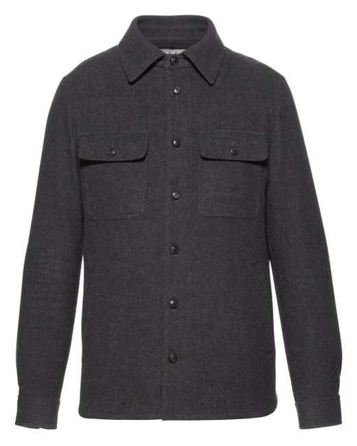 Norwegian Wool long-sleeved wool shirt jacket