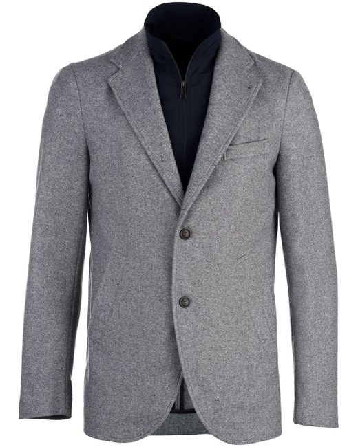 Norwegian Wool layered-design metallic-effect blazer