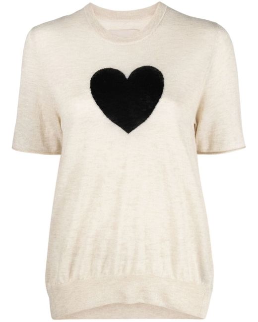 Zadig & Voltaire heart-print cashmere knitted top