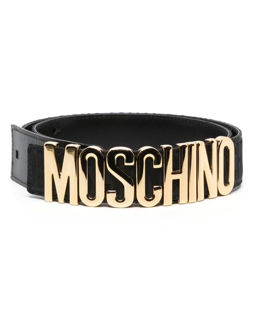 Moschino logo leather belt