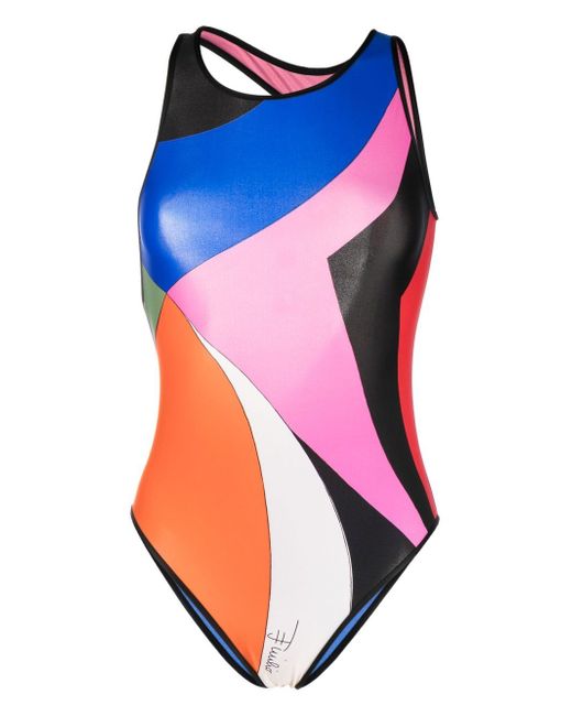 Pucci abstract-pattern cut-out swimsuit