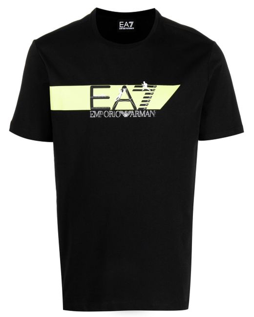Ea7 logo-print cotton T-shirt