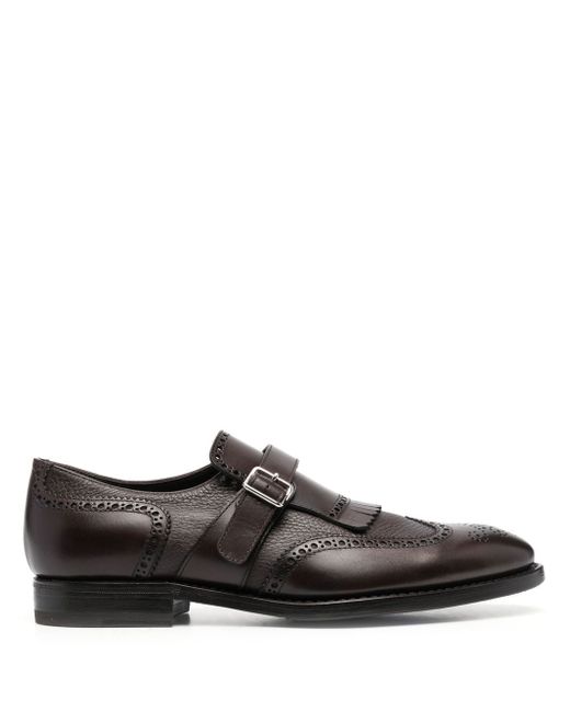 Henderson Baracco perforated buckled monk shoes