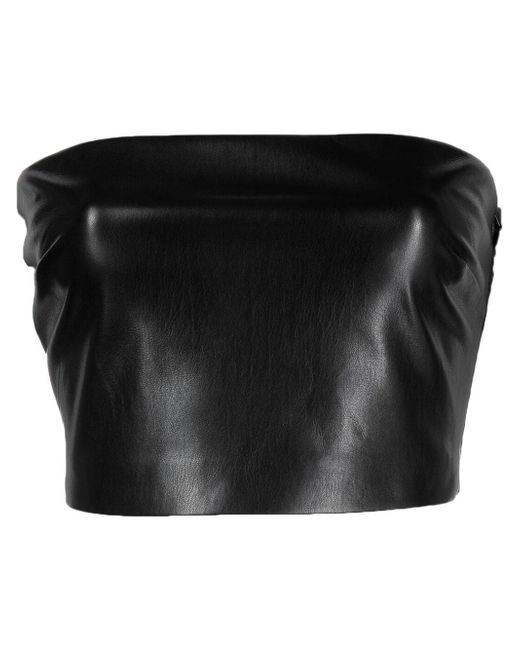 The Andamane crop faux-leather bandeau top