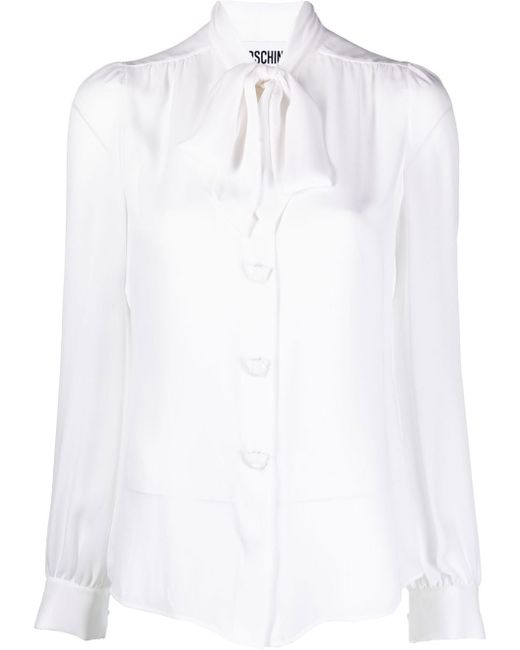 Moschino pussy-bow collar silk blouse