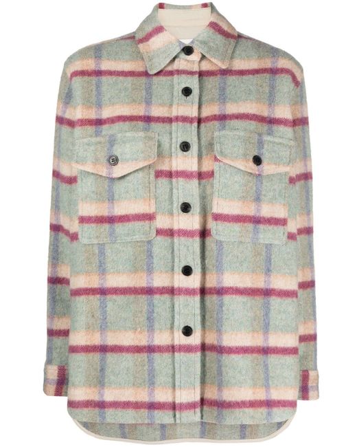 Isabel Marant Etoile checkered fleece shirt jacket