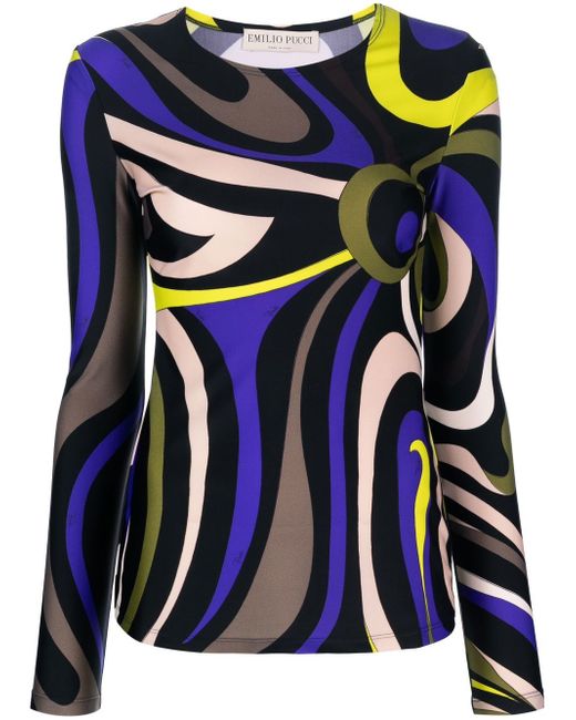 Pucci abstract-print long-sleeve top