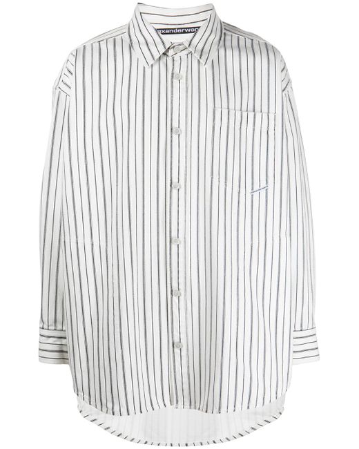 Alexander Wang striped oversized cotton shirt