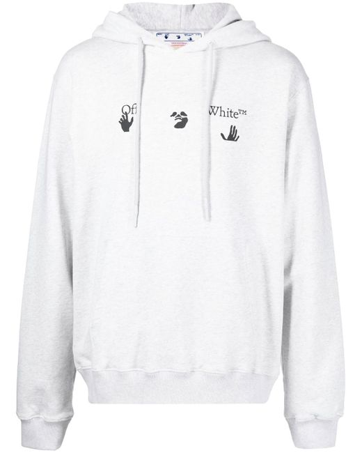 Off-White printed logo cotton hoodie