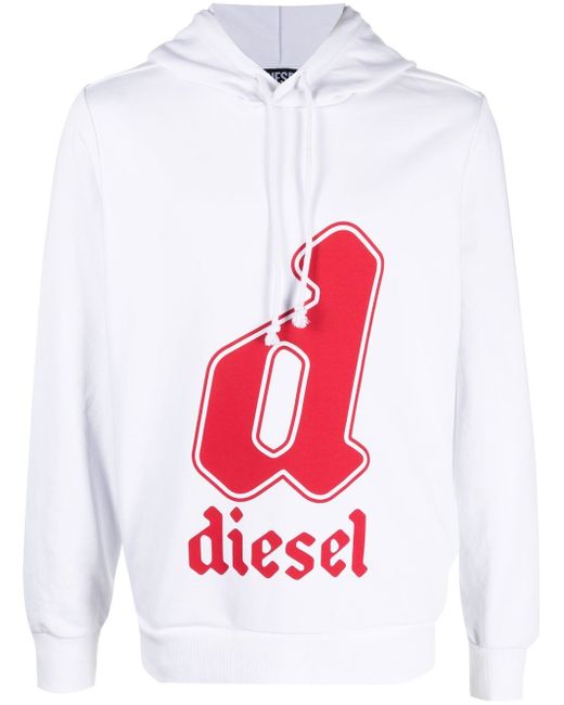 Diesel logo-print long-sleeve hoodie