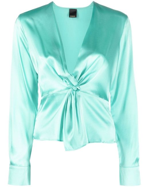 Pinko twist-detail silk blouse