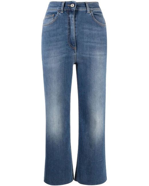 Elisabetta Franchi cropped high-waisted jeans