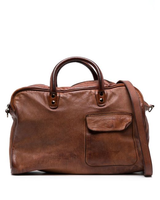 Numero 10 leather crossbody briefcase