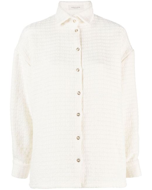 Giuliva Heritage textured-knit button-up shirt