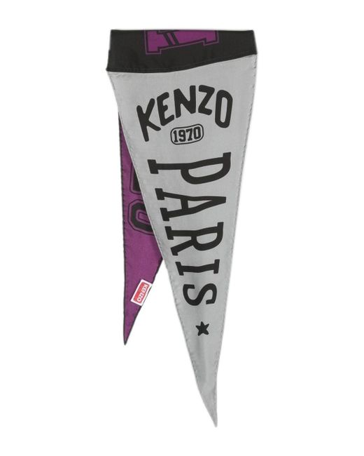 Kenzo logo-print silk scarf