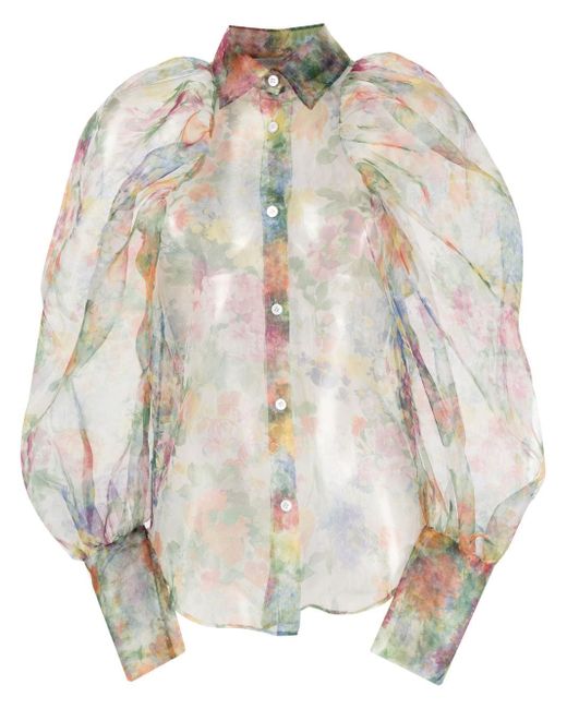 Viktor & Rolf floral-print sheer shirt