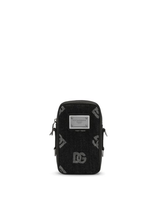 Dolce & Gabbana logo-jacquard denim messenger bag