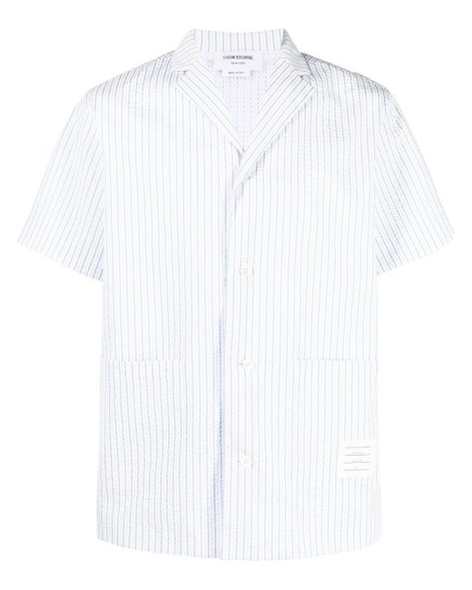 Thom Browne striped short-sleeved shirt