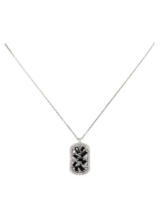 Suzanne Kalan 18kt white gold diamond and sapphire necklace