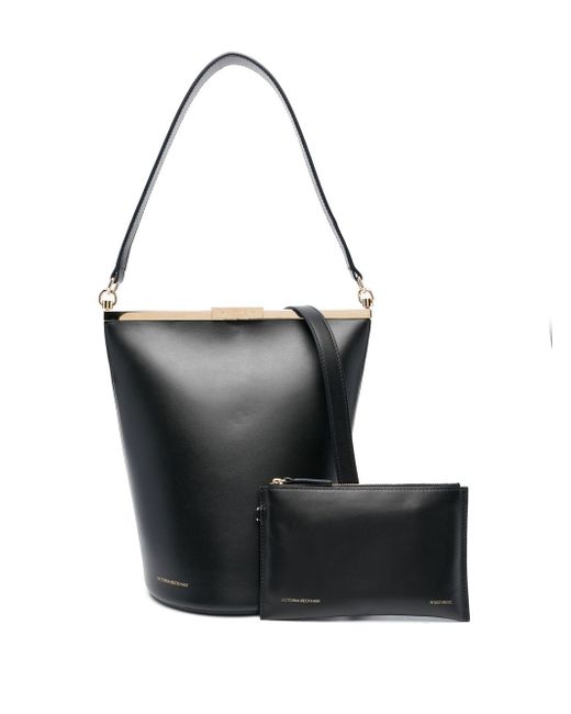 Victoria Beckham logo-print leather bucket bag