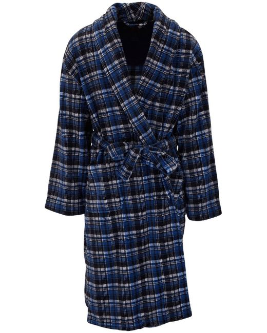 Majestic Filatures checked long-sleeve dressing gown