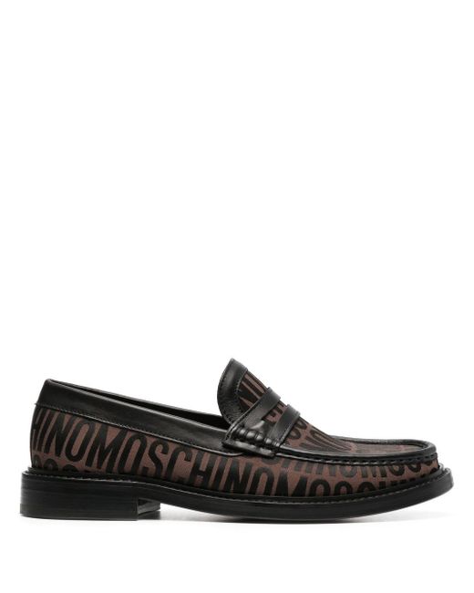 Moschino logo-print loafers