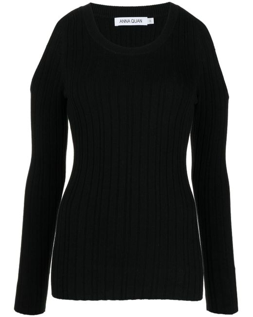 Anna Quan ribbed-knit cut-out top