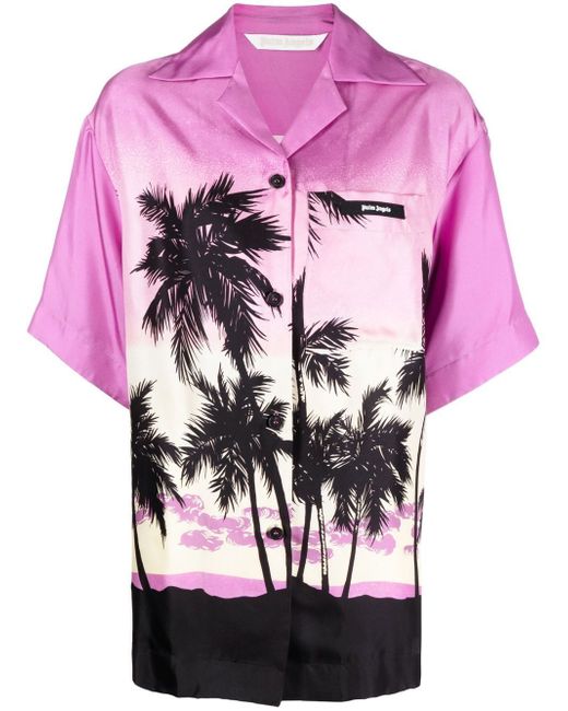 Palm Angels sunset-print bowling shirt