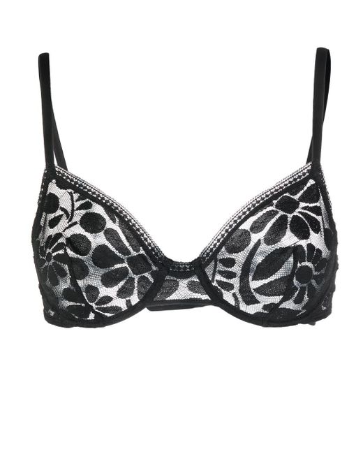Eres floral-lace detail full-cup bra