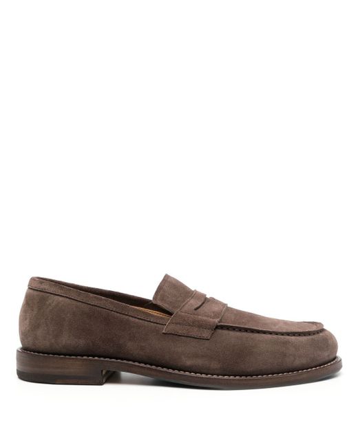 Henderson Baracco penny-strap suede loafers
