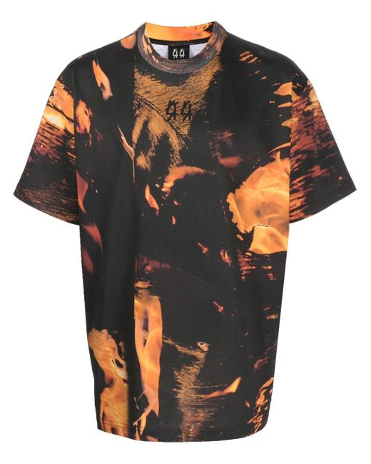 44 Label Group flame-print short-sleeve T-shirt