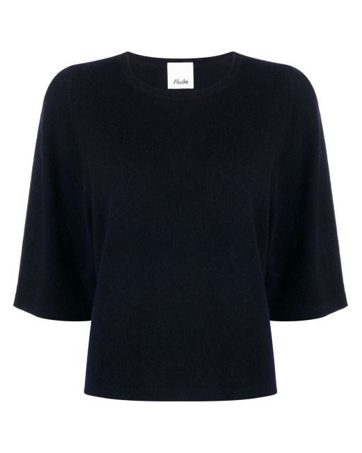 Allude wool-cashmere half-sleeve jumper