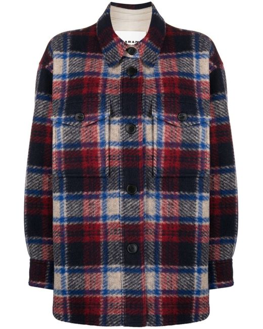 Isabel Marant Etoile check-pattern button-front overshirt