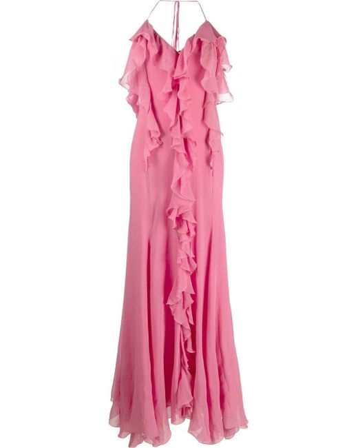 Blumarine ruffled silk-cotton maxi dress