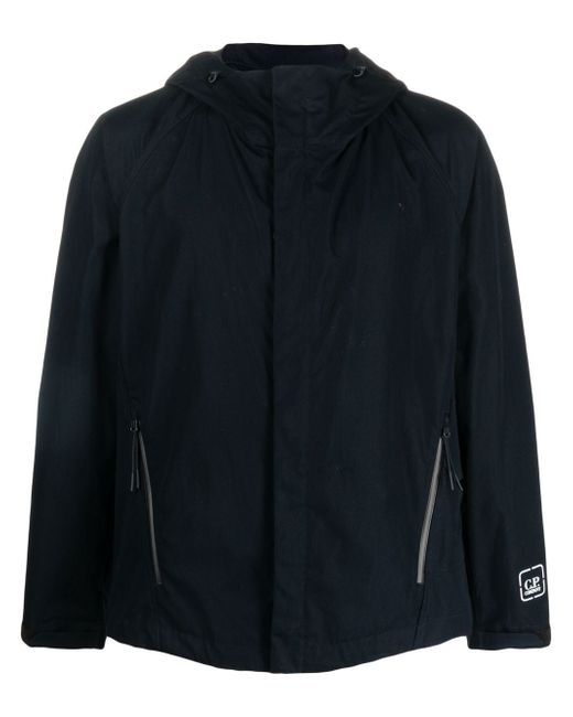 CP Company logo-patch zipped hooded jacket