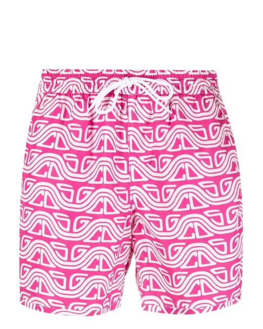 Gcds abstract-print swim shorts