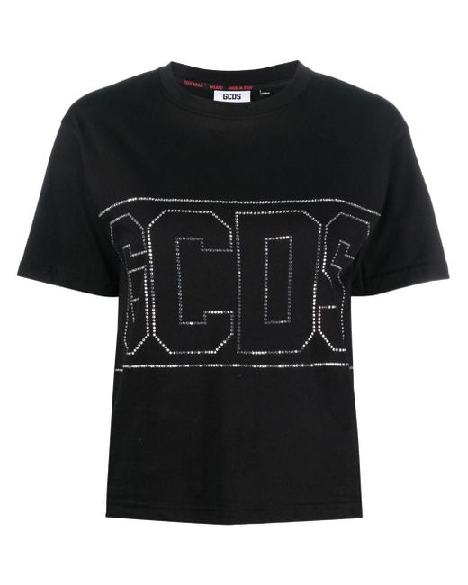 Gcds studded-logo crop T-shirt