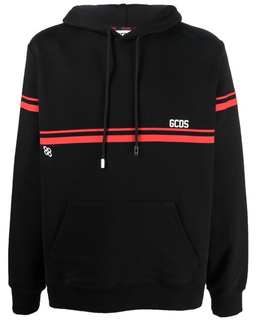 Gcds stripe-detail cotton hoodie