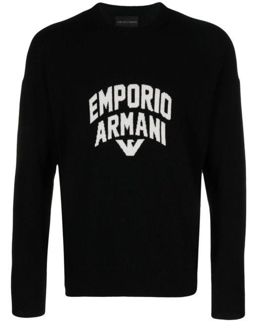 Emporio Armani intarsia-knit logo jumper