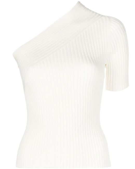 Aeron one-shoulder knitted top