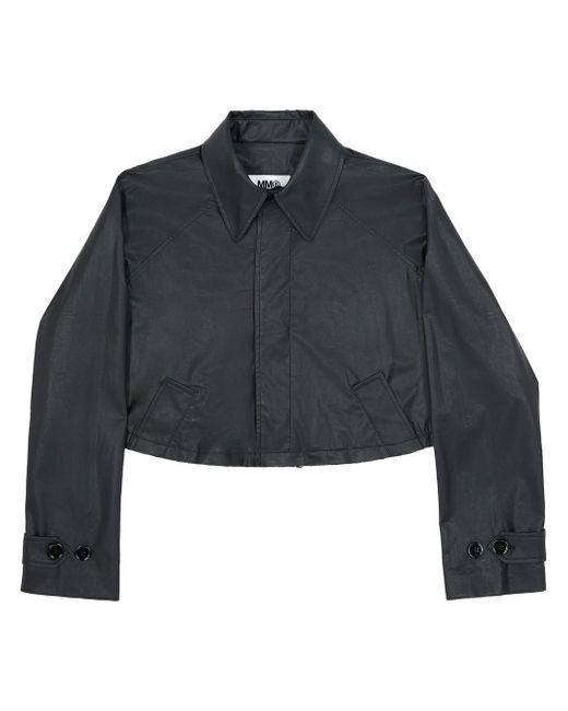 Mm6 Maison Margiela faux-leather cropped jacket