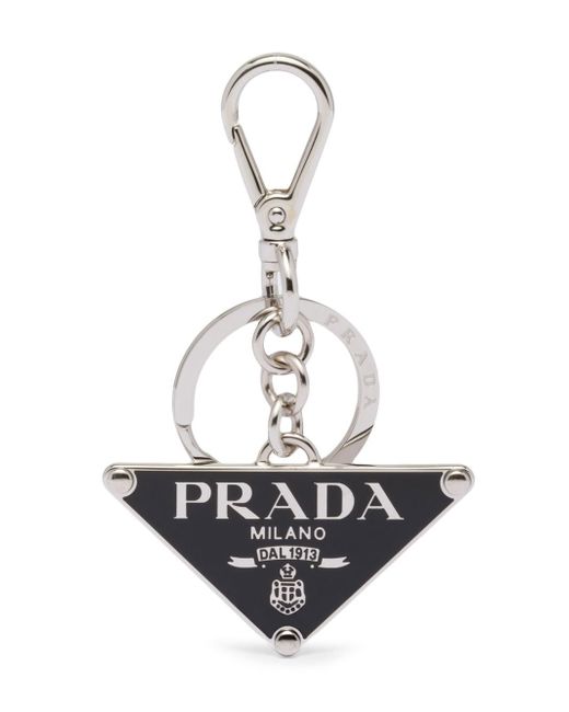 Prada logo-plaque clasp-fastening keyring