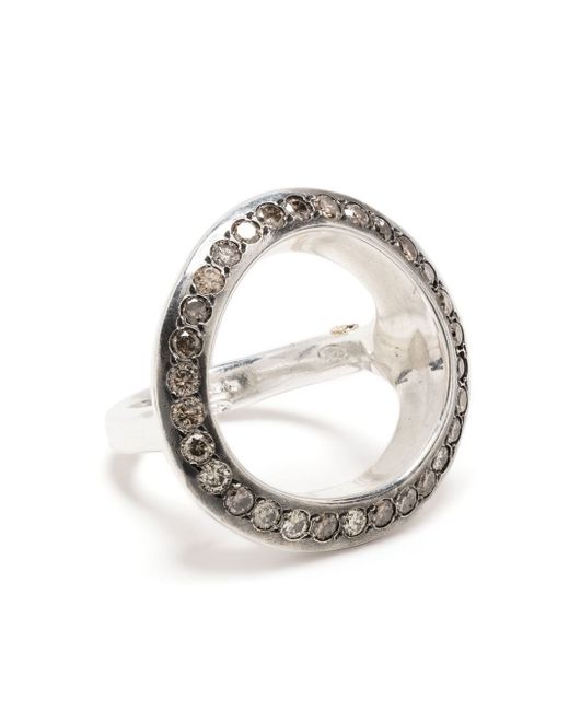 Rosa Maria cut-out pavé diamond ring