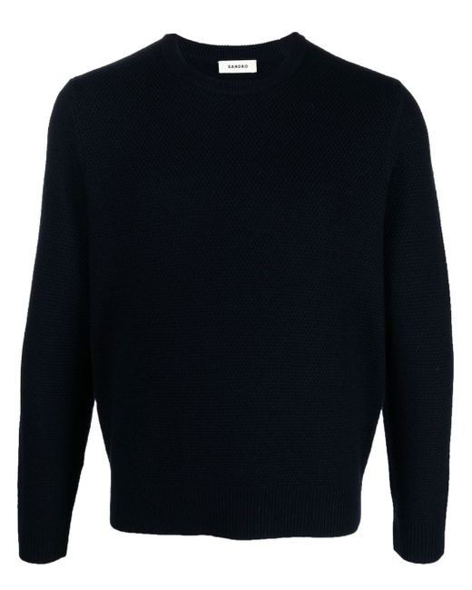 Sandro brioche-stitch wool-blend jumper